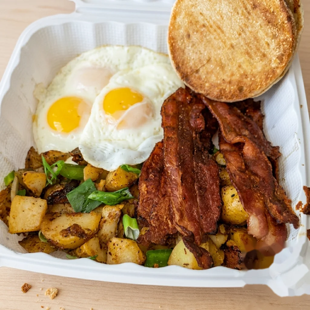 Two Eggs Breakfasts with Bacon